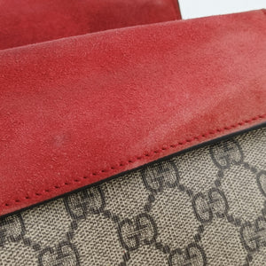 Pre-owned Gucci Dionysus beige×red PVC coated canvas × suede 499623 shoulderbag | stylenewstar