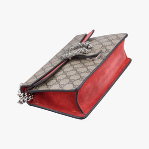 Pre-owned Gucci Dionysus beige×red PVC coated canvas × suede 499623 shoulderbag | stylenewstar