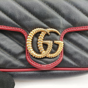 Pre-owned Gucci GG Marmont Black Leather 574969 shoulderbag | stylenewstar