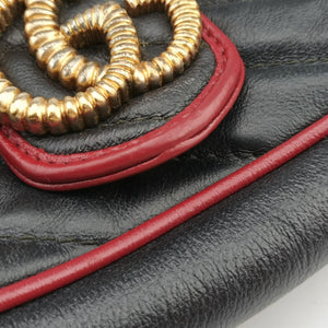 Pre-owned Gucci GG Marmont Black Leather 574969 shoulderbag | stylenewstar