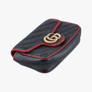 Pre-owned Gucci GG Marmont Black Leather 574969 shoulderbag | stylenewstar