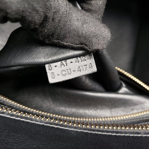 Pre-owned Celine Luggage Mini Shopper Beige x Black x Green leather handbag | stylenewstar