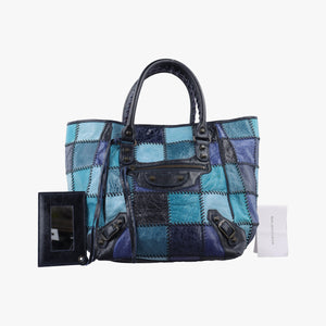 Pre-owned Balenciaga Sunday Tote Blue Leather handbag | stylenewstar