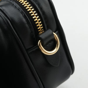 Pre-owned Miu Miu Logo belt Black leather bum bag/waist bag | stylenewstar