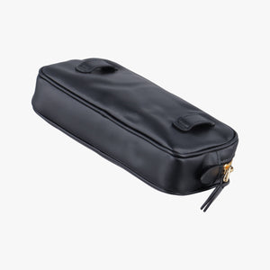 Pre-owned Miu Miu Logo belt Black leather bum bag/waist bag | stylenewstar