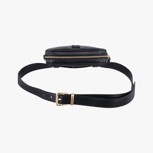 Pre-owned Miu Miu Logo belt Black leather bum bag/waist bag | stylenewstar