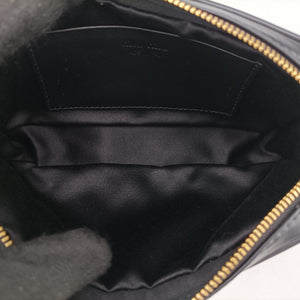 Pre-owned Miu Miu Logo belt Black leather bum bag/waist bag | stylenewstar