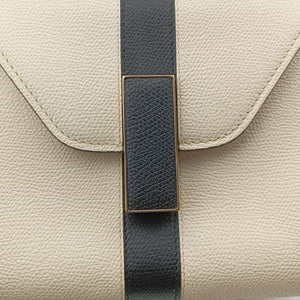 Pre-owned Valextra Iside White × Black Leather shoulderbag | stylenewstar