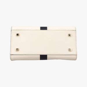 Pre-owned Valextra Iside White × Black Leather shoulderbag | stylenewstar