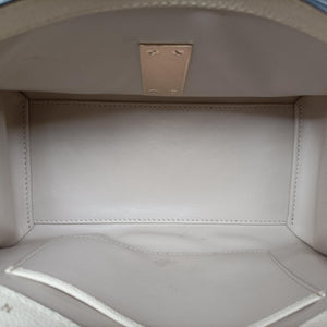 Pre-owned Valextra Iside White × Black Leather shoulderbag | stylenewstar