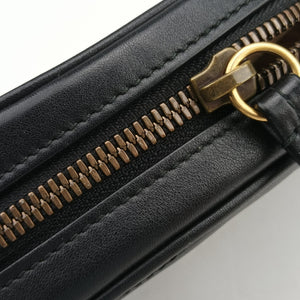 Pre-owned Gucci GG Marmont Black Leather 476434 bum bag/waist bag | stylenewstar