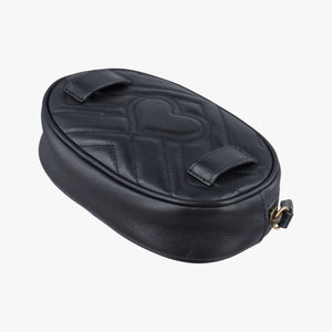 Pre-owned Gucci GG Marmont Black Leather 476434 bum bag/waist bag | stylenewstar