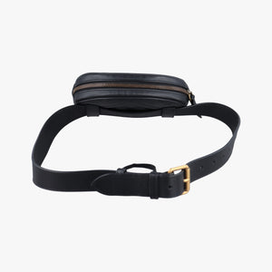 Pre-owned Gucci GG Marmont Black Leather 476434 bum bag/waist bag | stylenewstar