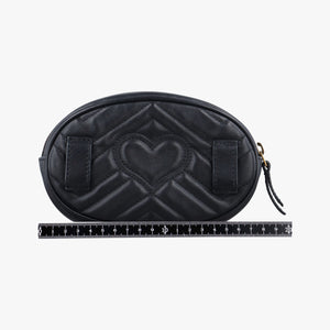 Pre-owned Gucci GG Marmont Black Leather 476434 bum bag/waist bag | stylenewstar