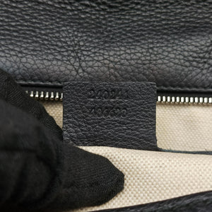 Pre-owned Gucci New Bamboo Black canvas× leather 240241 shoulderbag | stylenewstar