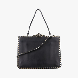 Pre-owned Valentino Rockstud Black Leather shoulderbag | stylenewstar