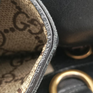 Vintage Gucci GG Supreme Bee beige×black PVC coated canvas×Leather 450950 shoulderbag | stylenewstar