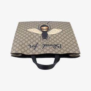 Vintage Gucci GG Supreme Bee beige×black PVC coated canvas×Leather 450950 shoulderbag | stylenewstar