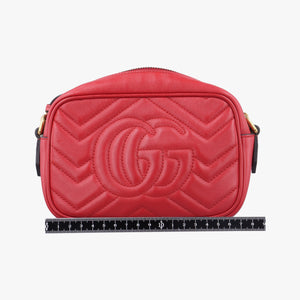 Secondhand Gucci GG Marmont Red Leather 448065 shoulderbag | stylenewstar