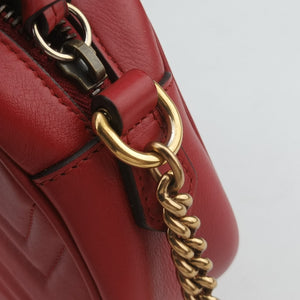 Secondhand Gucci GG Marmont Red Leather 448065 shoulderbag | stylenewstar
