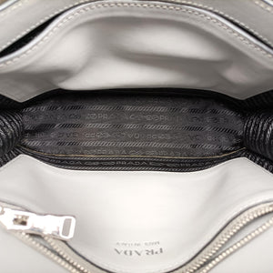 Pre-owned Prada Electra Studded Grey leather 1BD120 shoulderbag | stylenewstar