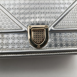 Pre-owned Christian Dior Diorama Silver Patent shoulderbag | stylenewstar