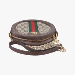 Pre-owned Gucci Ophidia Brown×beige PVC coated canvas×Leather 550618 shoulderbag | stylenewstar