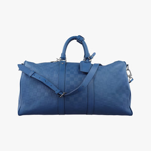 Pre-owned Louis Vuitton Keepall Bandouliere 45 Blue Damier Infini shoulderbag | stylenewstar