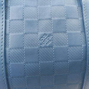 Pre-owned Louis Vuitton Keepall Bandouliere 45 Blue Damier Infini shoulderbag | stylenewstar