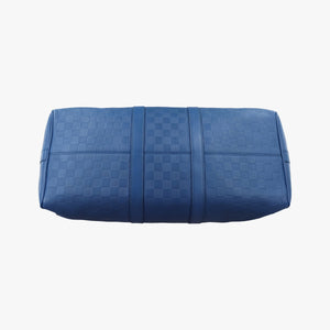 Pre-owned Louis Vuitton Keepall Bandouliere 45 Blue Damier Infini shoulderbag | stylenewstar