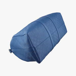 Pre-owned Louis Vuitton Keepall Bandouliere 45 Blue Damier Infini shoulderbag | stylenewstar