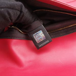 Pre-owned Fendi Baguette Chain Flap Red Leather 8BT139 shoulderbag | stylenewstar