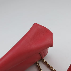 Pre-owned Fendi Baguette Chain Flap Red Leather 8BT139 shoulderbag | stylenewstar