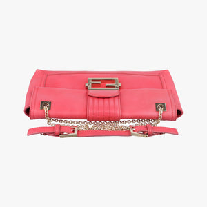 Pre-owned Fendi Baguette Chain Flap Red Leather 8BT139 shoulderbag | stylenewstar