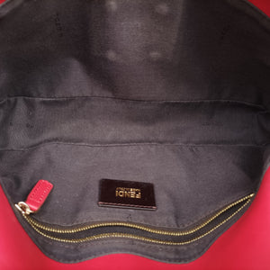Pre-owned Fendi Baguette Chain Flap Red Leather 8BT139 shoulderbag | stylenewstar