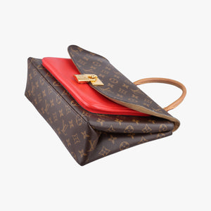 Pre-owned Louis Vuitton MARIGNAN Brown × Coquelicot Monogram Canvas×calf leather M44286 shoulderbag | stylenewstar