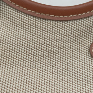 Pre-owned Miu Miu Ivy Ivory×Brown Canvas× leather 5BA281 handbag | stylenewstar