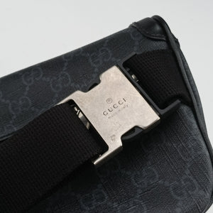 Pre-owned Gucci GG Supreme Retro Black PVC coated canvas 682933 bum bag/waist bag | stylenewstar
