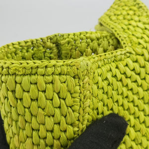 Pre-owned Loewe Font Tote Small Green Raffia A685B59X01 handbag | stylenewstar