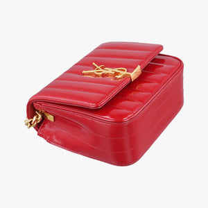Vintage Yves Saint Laurent VICKY Red Patent Leather 538439 shoulderbag | stylenewstar