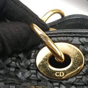Pre-owned Christian Dior Soft Lady Dior Intrecciato Tote Black lambskin handbag | stylenewstar