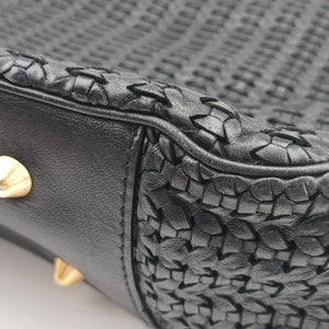 Pre-owned Christian Dior Soft Lady Dior Intrecciato Tote Black lambskin handbag | stylenewstar