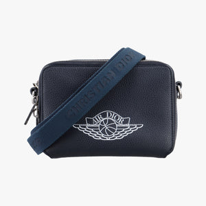 Pre-owned Christian Dior Air Jordan Wings Messenger Blue Leather 2NIBC119YWD shoulderbag | stylenewstar