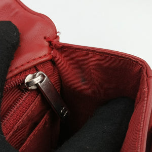 Vintage Chanel Chevron Jersey Trim Leo Lion Red Leather A49312 shoulderbag | stylenewstar