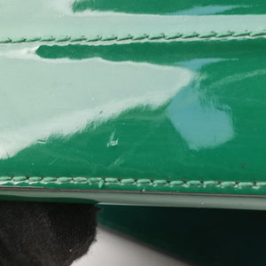 Pre-owned Gucci Sylvie Green Patent Leather 589479 handbag | stylenewstar