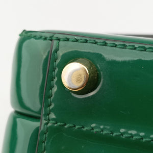 Pre-owned Gucci Sylvie Green Patent Leather 589479 handbag | stylenewstar