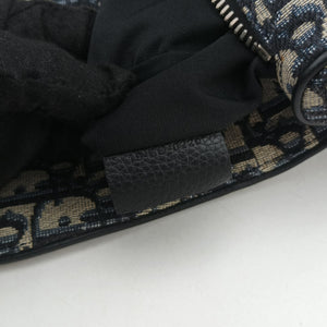 Pre-owned Christian Dior Saddle Navy Jacquard×Leather crossbodybag | stylenewstar