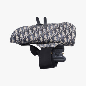 Pre-owned Christian Dior Saddle Navy Jacquard×Leather crossbodybag | stylenewstar