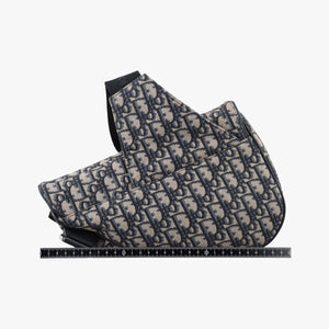 Pre-owned Christian Dior saddle Navy Jacquard×Leather bum bag/waist bag | stylenewstar
