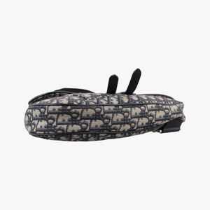 Pre-owned Christian Dior saddle Navy Jacquard×Leather bum bag/waist bag | stylenewstar